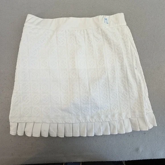 J McLaughlin Skort Lot 2 S Pleated Hem Stretch Golf Tennis Skirt Pink + White - Picture 3 of 16